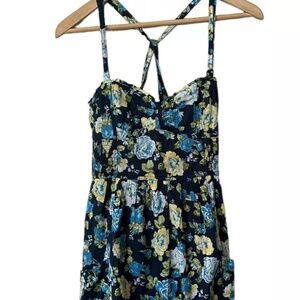 A&F ABERCROMBIE & FITCH womens sun dress sundress mini floral with pockets M